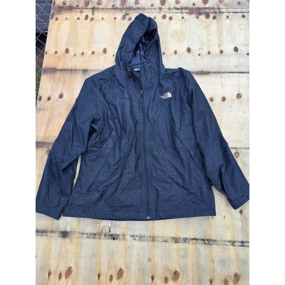 The North Face Mens XXL Millerton Hooded Rain Jacket Black NF0A33Q6 DryVent 2XL